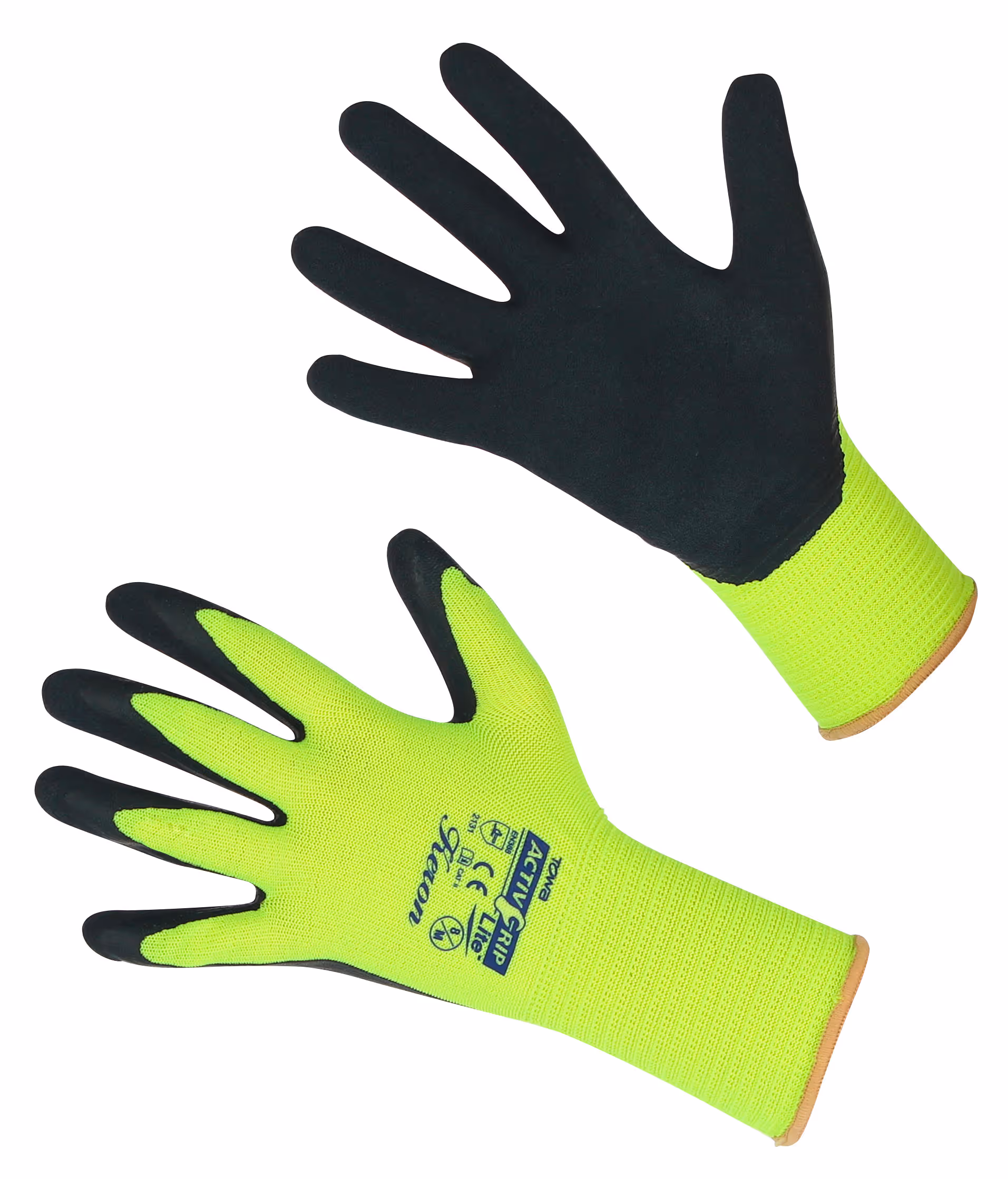 Gants tricot fin ActiveGrip Lite, jaune fluo, taille 8/M