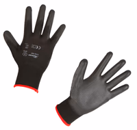 Gants tricot fin Gnitter Black noir, taille 10/XL