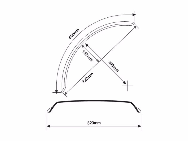 Garde Boue, Longueur: 800mm, Largeur: 230mm.