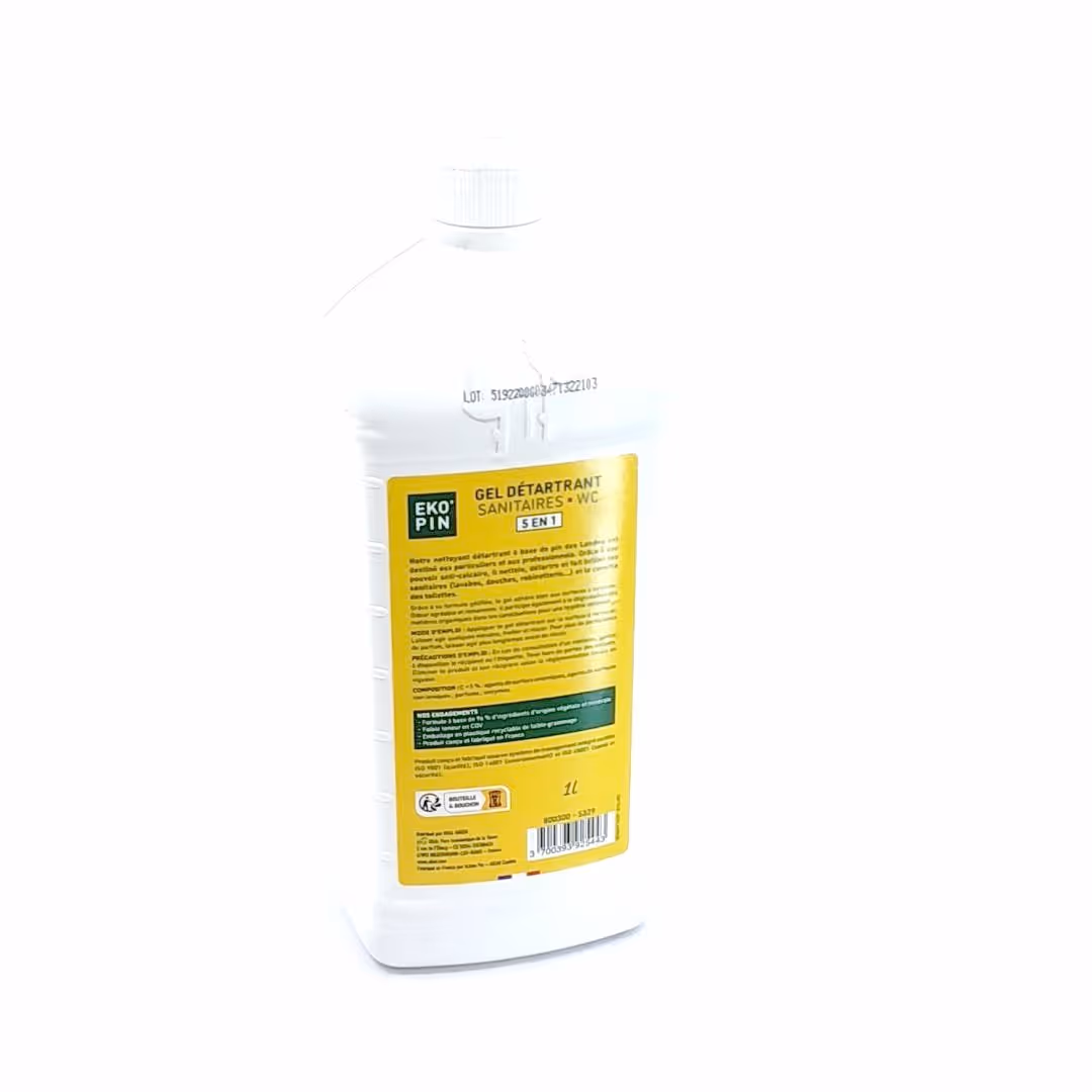Gel détartrant multi-usages WC et sanitaires 5 en 1 1L EKOPIN