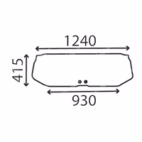 Vitre cabine tacteur New Holland arrière sous hayon 83909858 