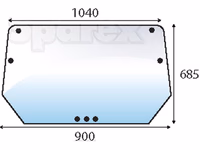 Vitre cabine tacteur Deutz-Fahr arrière 7 trous  Adaptable
