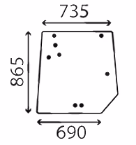 Vitre cabine tacteur Massey-Ferguson arrière 8 trous 4272760M1 Adaptable