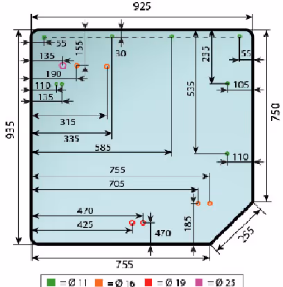 Vitre cabine tacteur Claas arrière 7700072361 Adaptable
