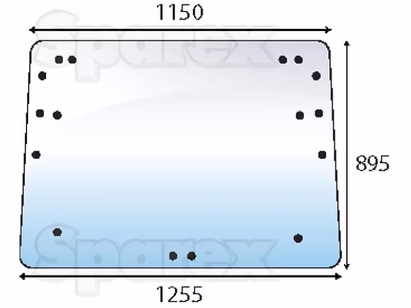 Vitre cabine tacteur Renault arrière 16 trous 7700687193 Adaptable