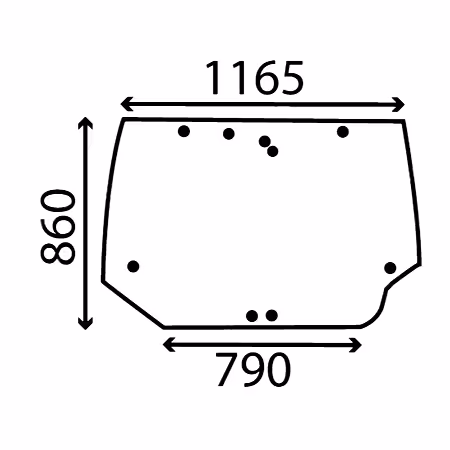 Vitre cabine tacteur arrière 9 trous 284947A1 Adaptable