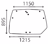 Vitre cabine tacteur Deutz-Fahr arrière 9 trous 04429137 Adaptable