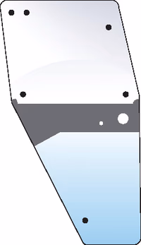 Vitre de porte droite Adaptable