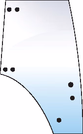 Vitre de porte Fendt droite 7 trous 117 810 030 020 - 117810030020 Adaptable