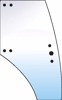 Vitre de porte Zetor droite 53 369 093 Adaptable