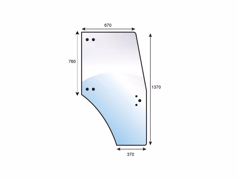 Vitre de porte gauche 0.009.7700.0 50 Adaptable