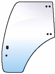 Vitre de porte Deutz-Fahr gauche 6 trous Adaptable