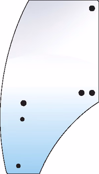 Vitre de porte John Deere gauche 6 trous S-R198624 Adaptable