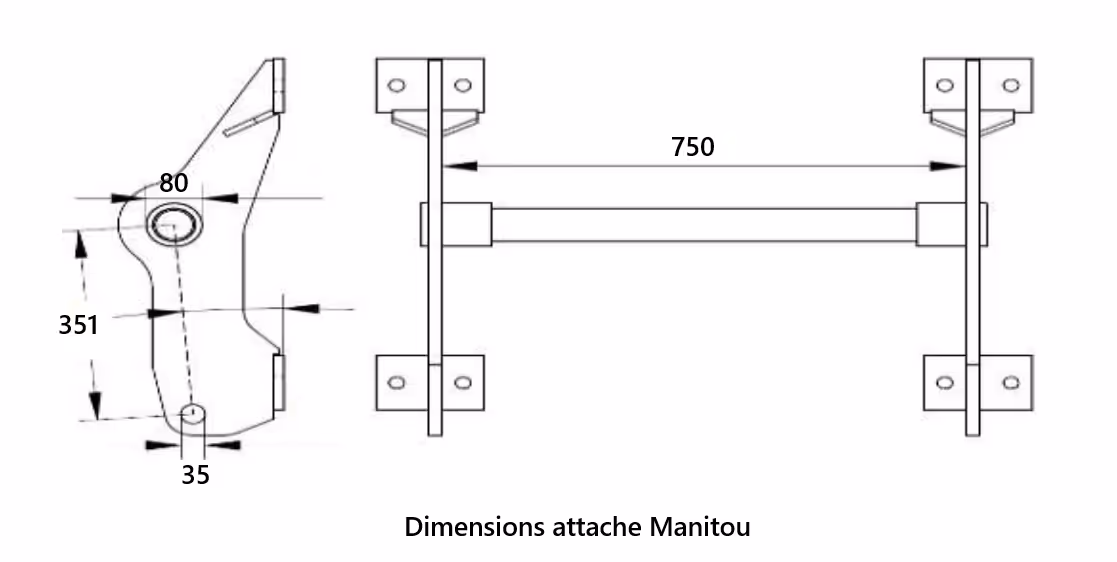 Godet à terre 2,20 m Quicke Benne SM+ 220 Manitou