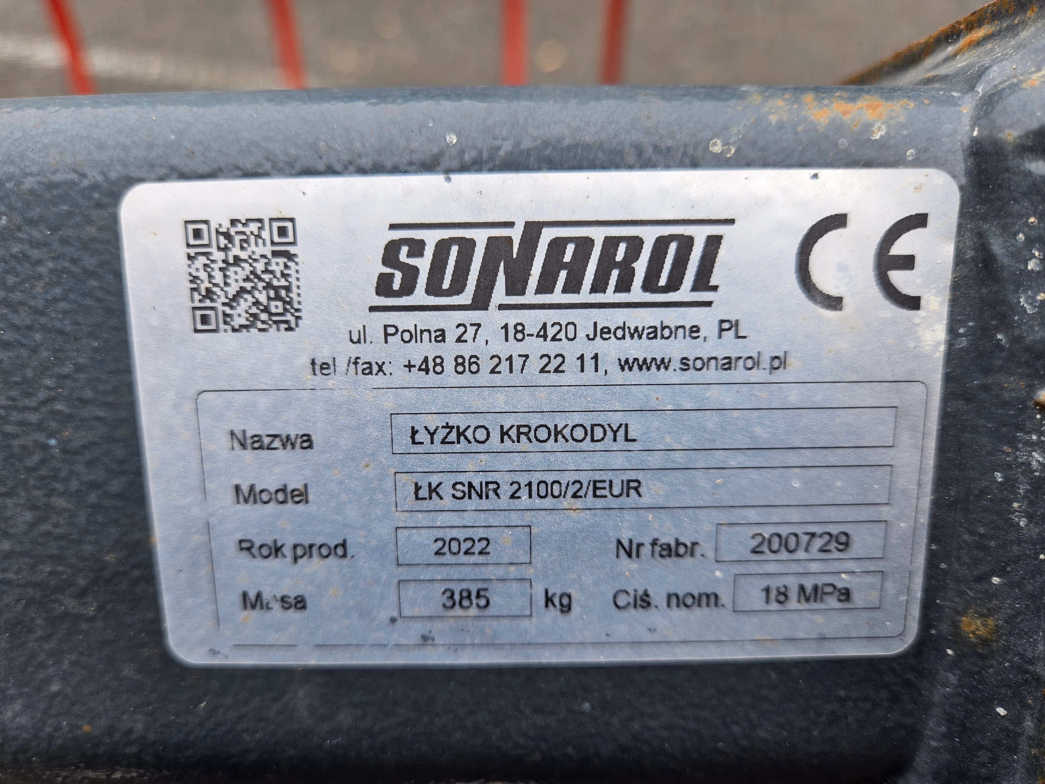 Godet croco LKSNR2100 attache euro Sonarol avec défauts