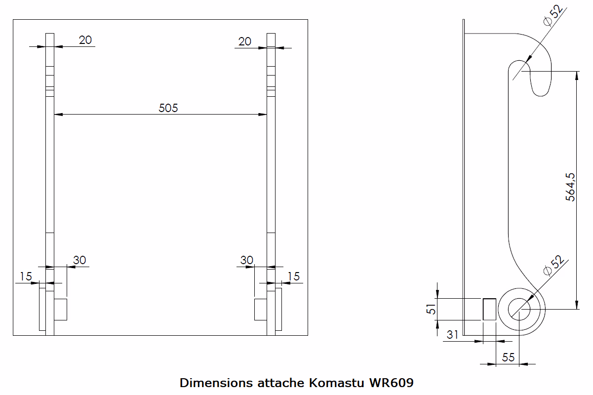 Godet universel plus 2400 Komatsu WR609