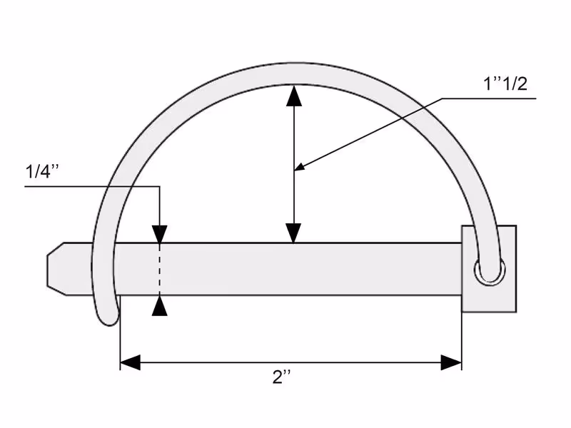 Goupille à arceau, Ø axe6mm x 50mm - Vendu par 10