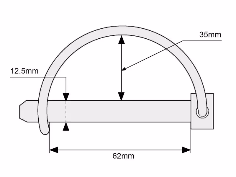 Goupille arceau 12.5mm pour stabilisateur réglable - Vendu par 10 - adaptable sur tracteurs Ford - ref 9971538