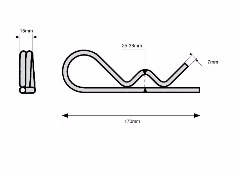Goupille béta, Ø clip7mm x 150mm - Vendu par 10
