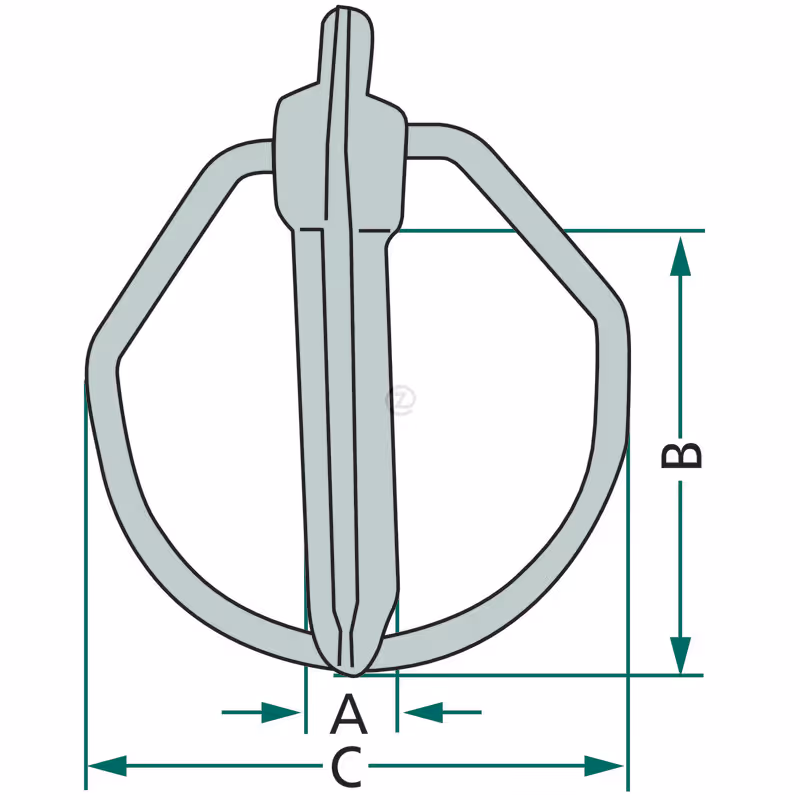 Goupille clip 11 mm spéciale Cat.2