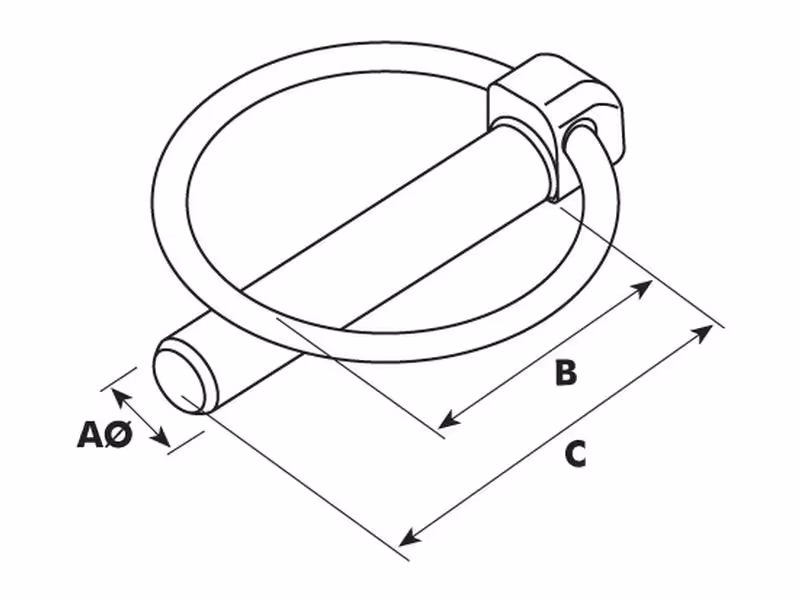 Goupille clip, Ø axe11mm x 50mm - Vendu par 10 - adaptable sur tracteurs Case IH, New Holland, Steyr - ref 83902702