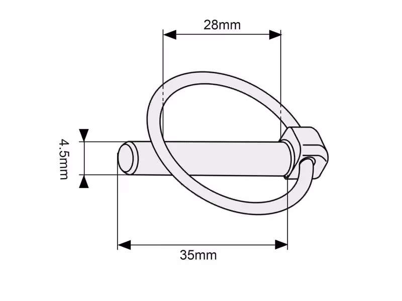 Goupille clip, Ø axe4.5mm x 35mm - Vendu par 25
