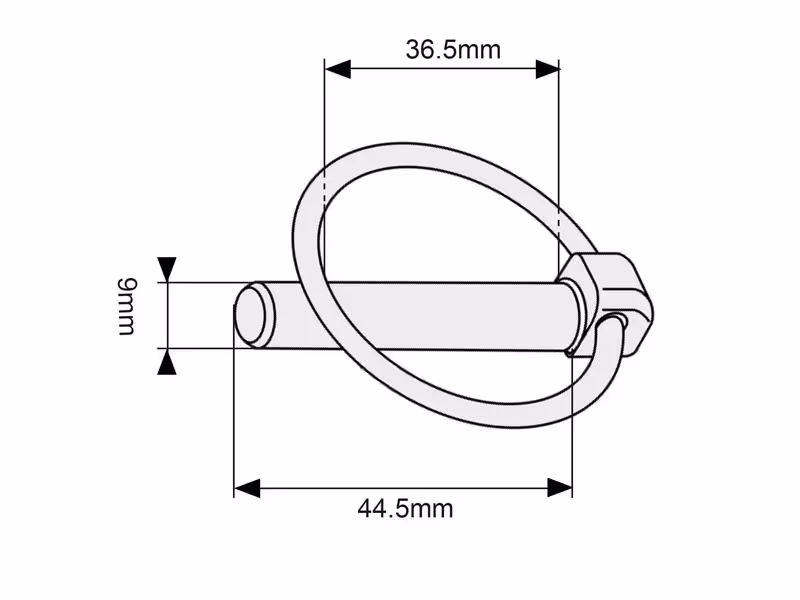 Goupille clip, Ø axe9mm x 44.5mm - Vendu par 25