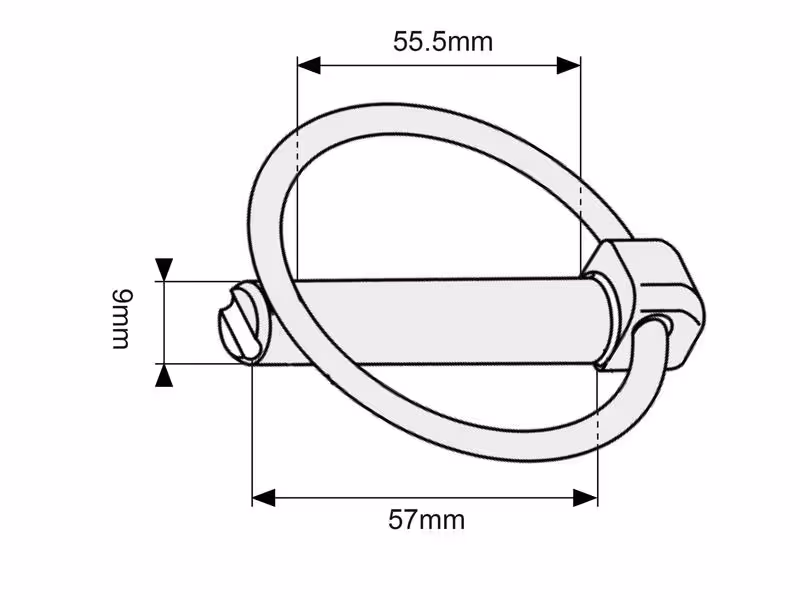 Goupille clip, Ø axe9mm x 57mm - Vendu par 10