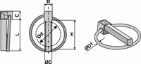 Goupille clip standard, frappée