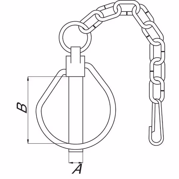 Goupille clips de sécurité 11x48 mm + chaînette