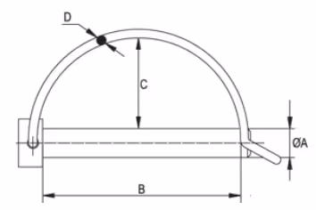 Goupille clips de tube 10 mm 