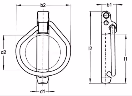Goupille clips Rubig 7.5x32 mm (x2)