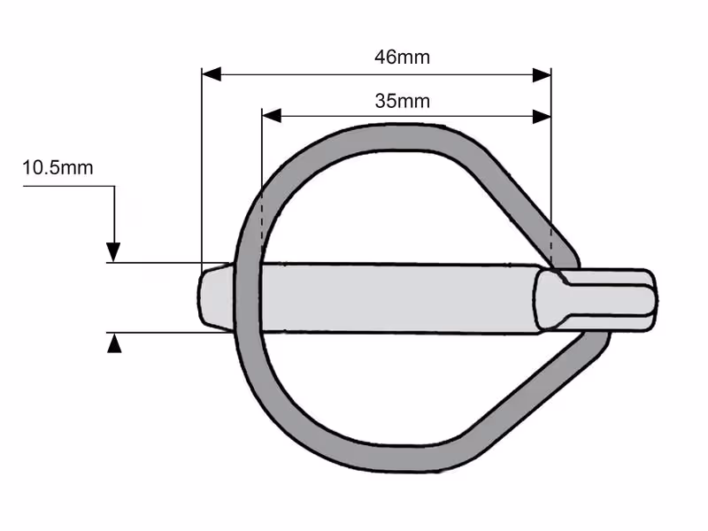 Goupille de sécurité Rübig, Ø axe10.5mm x 46mm - Vendu par 10