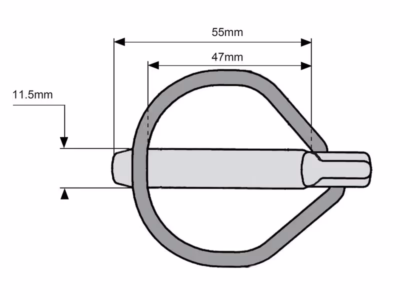 Goupille de sécurité Rübig, Ø axe11.5mm x 55mm - Vendu par 10