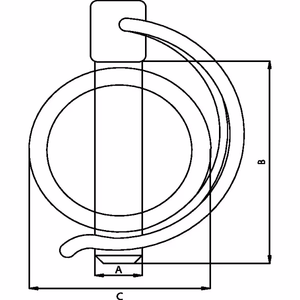 Goupille demi-lune 10x40mm pour tube Ø 36 mm adaptable