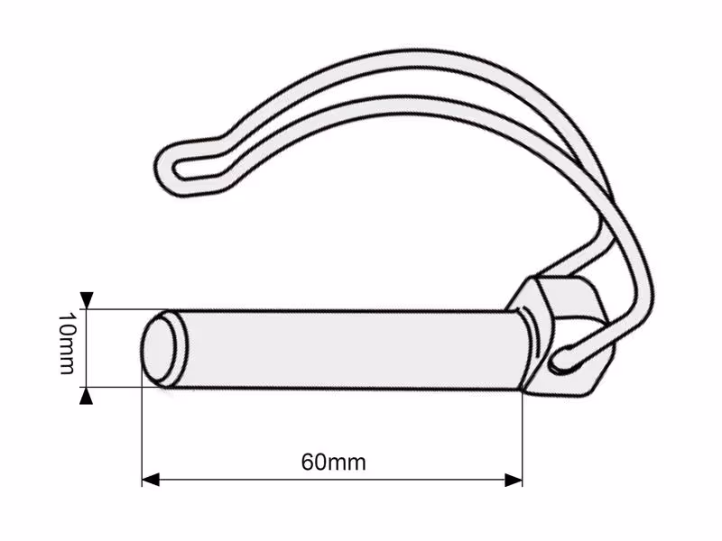 Goupille motoculture, Ø axe10mm x 60mm - Vendu par 10 - ref 9.1123.0010.6