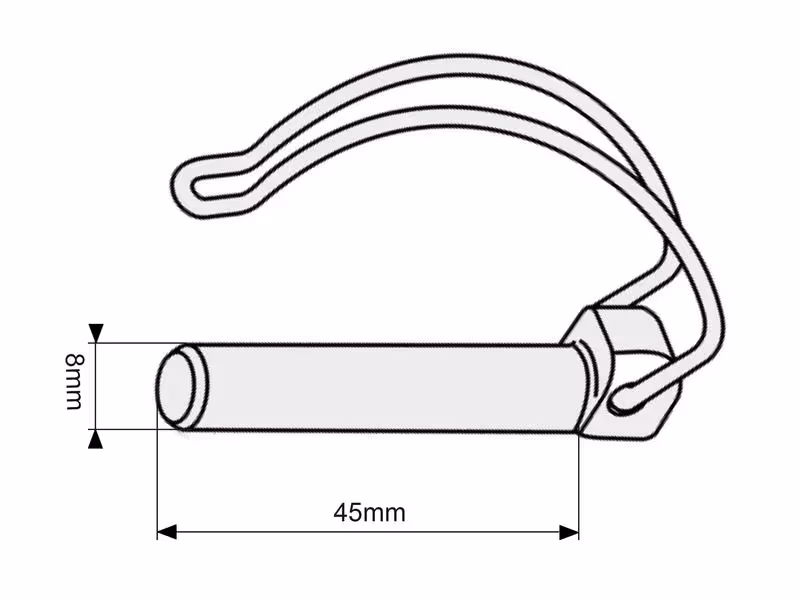 Goupille motoculture, Ø axe8mm x 45mm - Vendu par 10