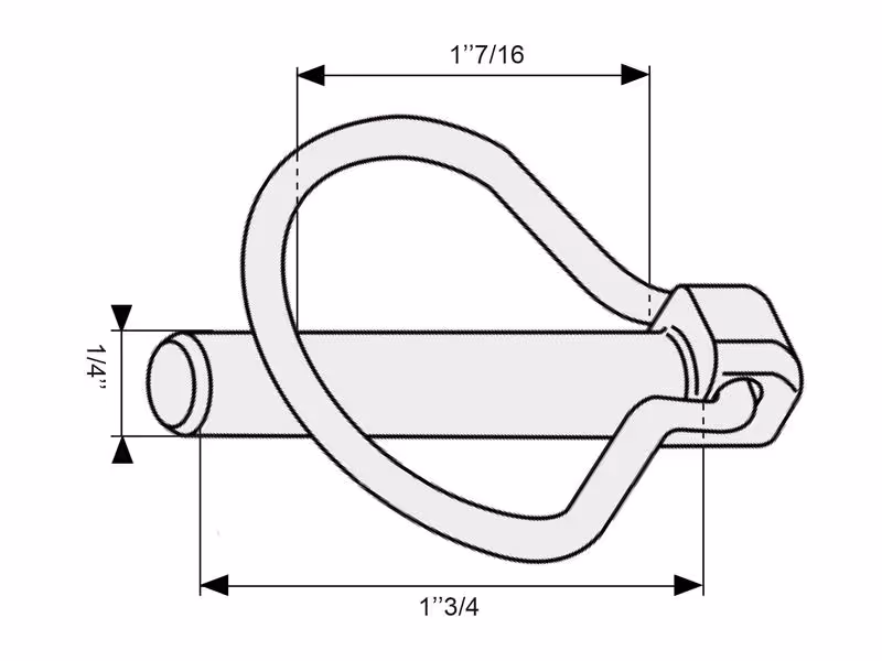 Goupille piriforme, Ø axe6mm x 44.5mm - Vendu par 25 - adaptable sur tracteurs Massey Ferguson, Landini - ref 811201M91