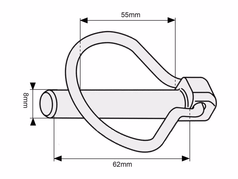 Goupille piriforme, Ø axe8mm x 62mm - Vendu par 10