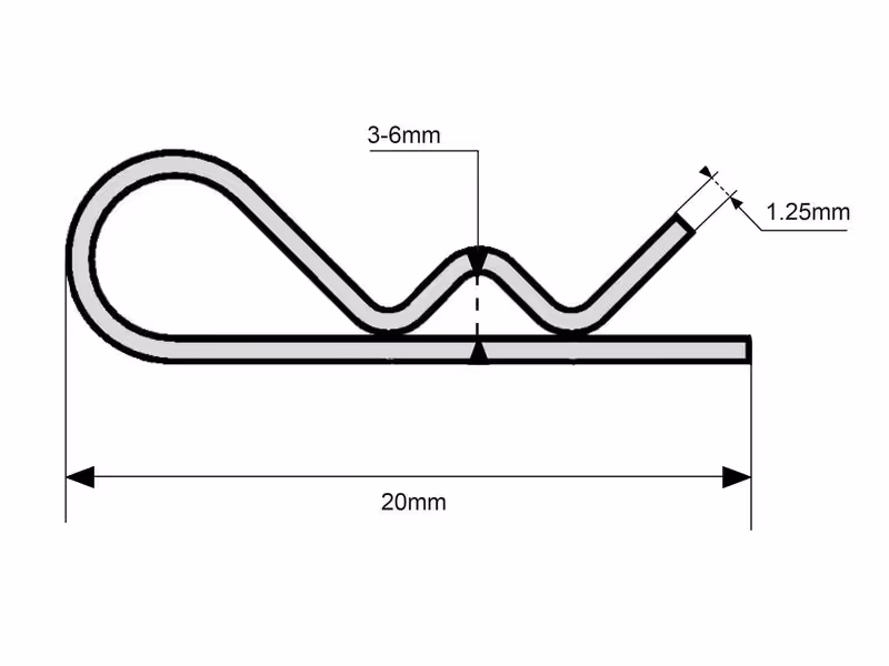Goupilles béta, Ø clip1.25mm x 27mm - Vendu par 50