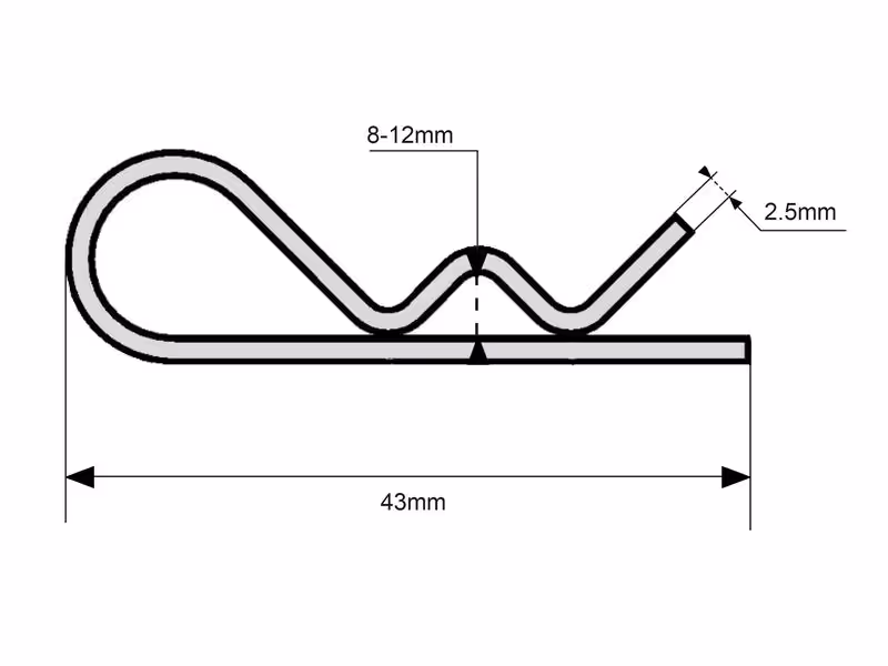 goupilles béta, Ø clip2.5mm x 43mm - Vendu par 10
