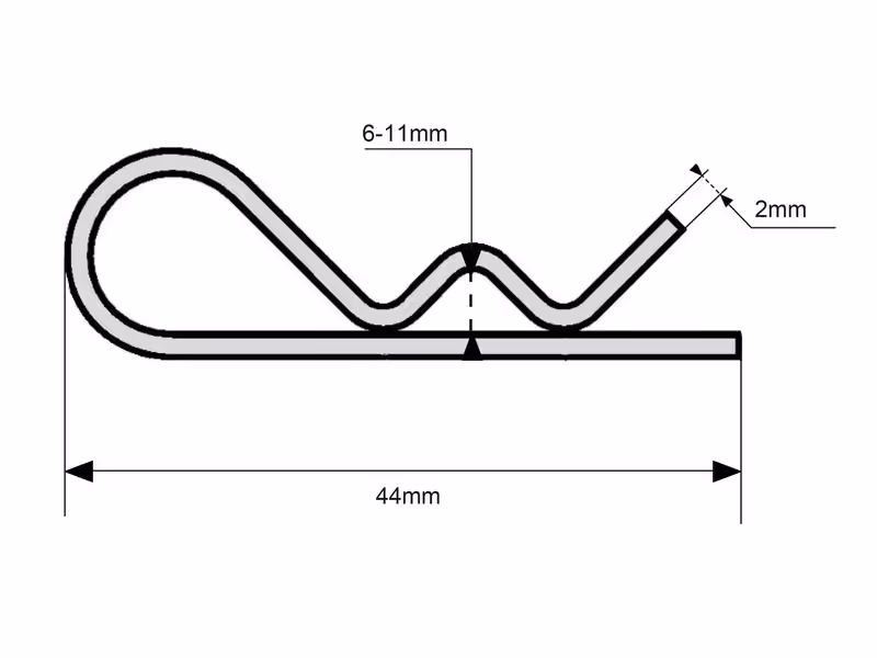 Goupilles béta, Ø clip2mm x 44mm - Vendu par 50