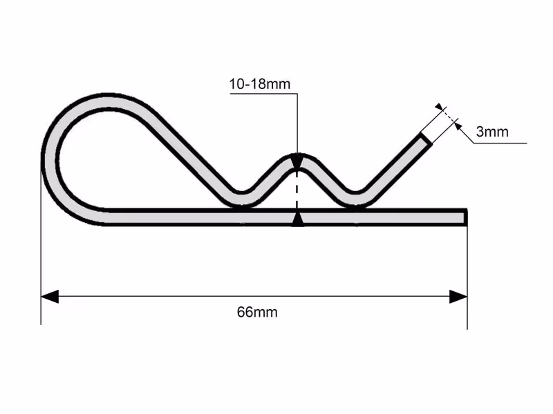goupilles béta, Ø clip3mm x 64mm - Vendu par 10