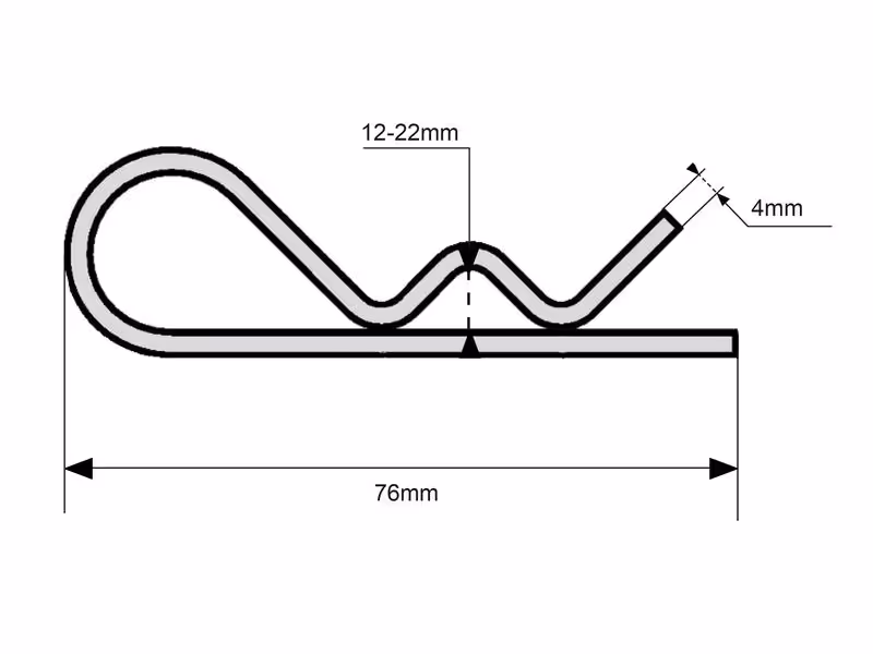 goupilles béta, Ø clip4mm x 76mm - Vendu par 10