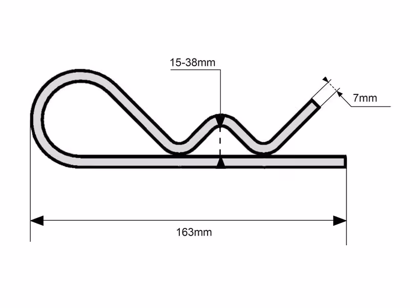 Goupilles béta, Ø clip7mm x 163mm - Vendu par 20