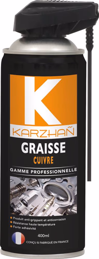 Graisse au cuivre avec tête 2 jets - aérosol 400ml