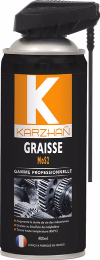 Graisse au molybdène MOS2 avec tête 2 jets - aérosol 400ml