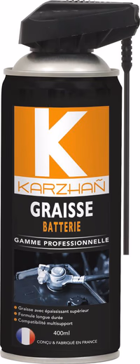 Graisse pour batterie avec tête 2 jets - lot de 12 aérosols 400ml