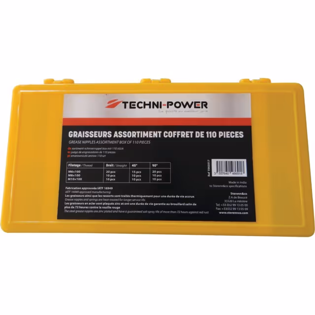 Graisseurs assortiment coffret de 110 pieces techni-power