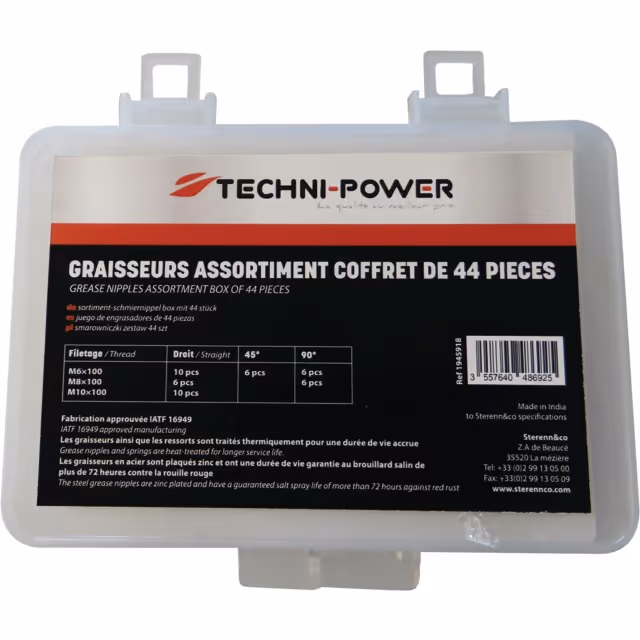 Graisseurs assortiment coffret de 44 pieces techni-power